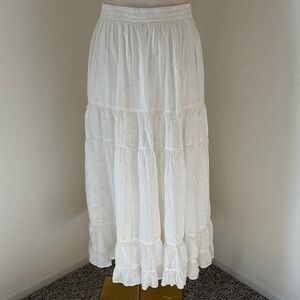 American Eagle Outfitters White Tiered Maxi Skirt